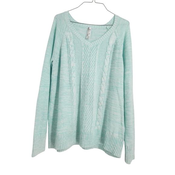 Azur Cable Knit Blue Sweater Womens Size Extra Large XL - Picture 1 of 3